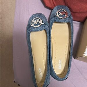 Michael Kors Blue Loafers with Silver Embellishment